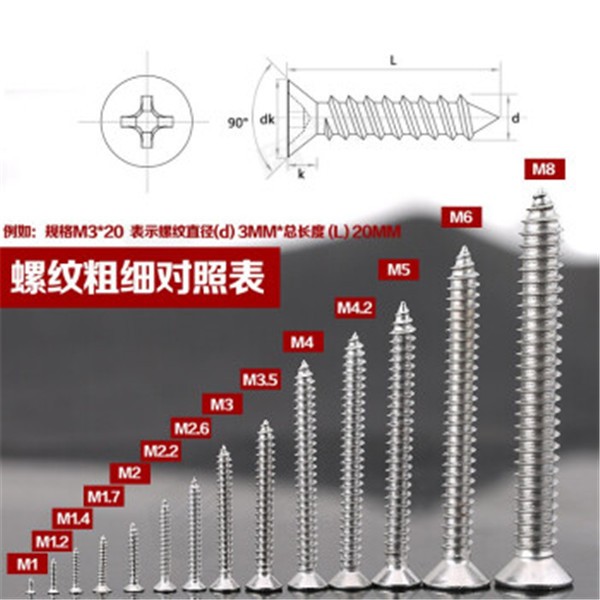 十字槽沉头自攻钉